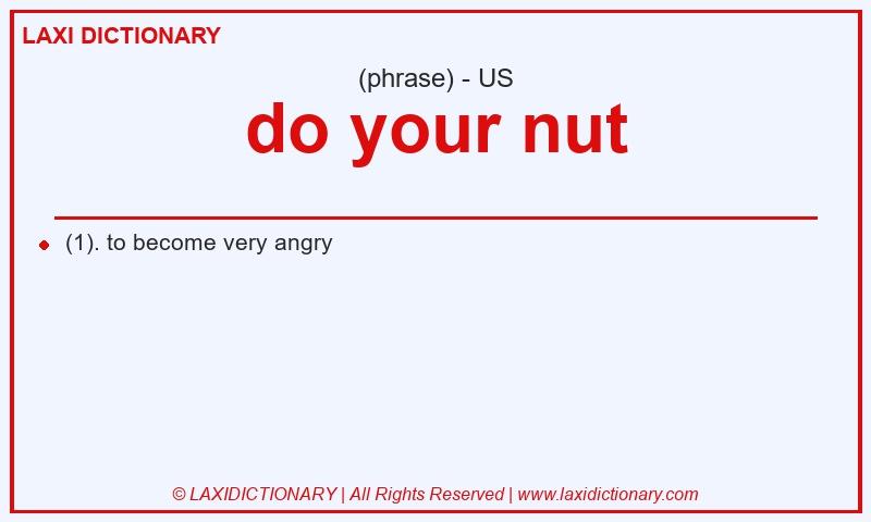 Definition do your nut in American English