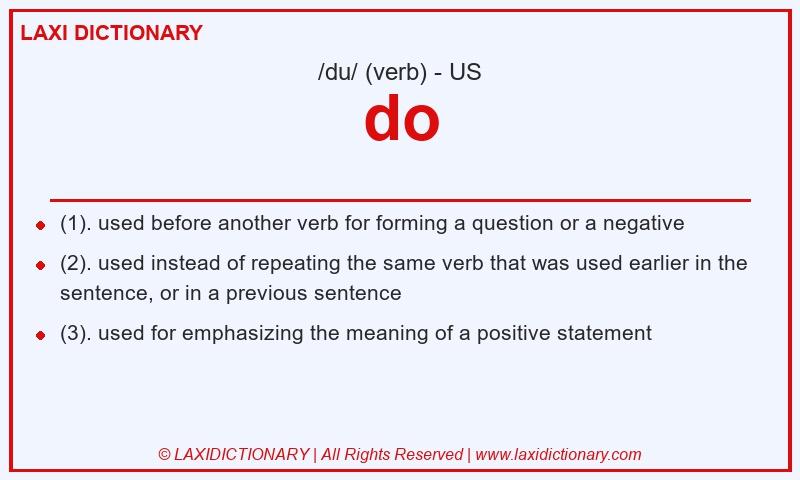 Definition do in American English