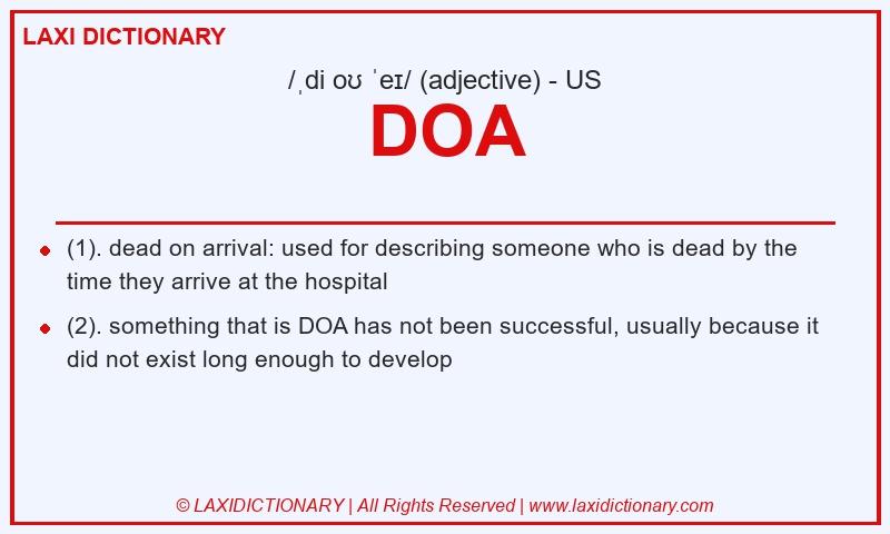 Definition DOA in American English