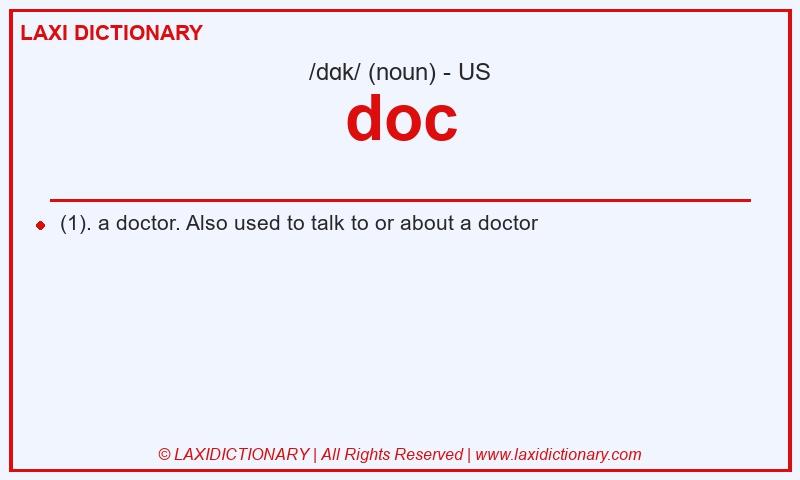 Definition doc in American English
