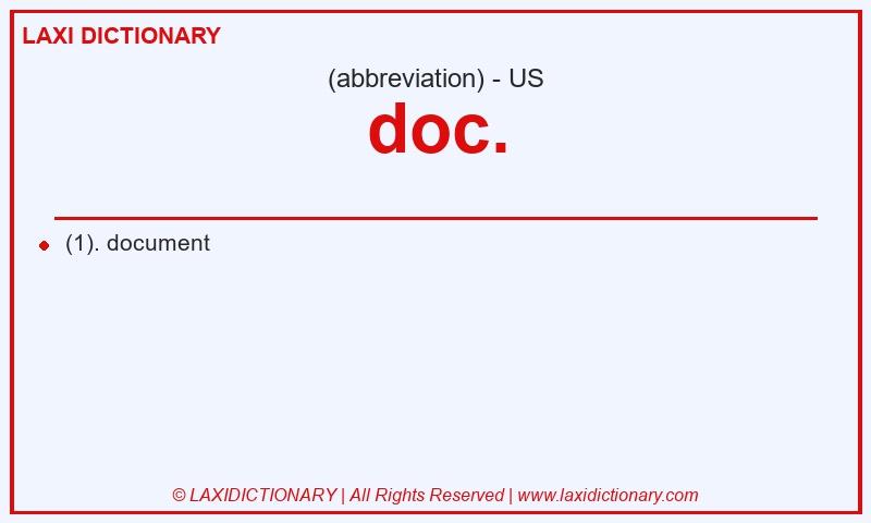 Definition doc. in American English
