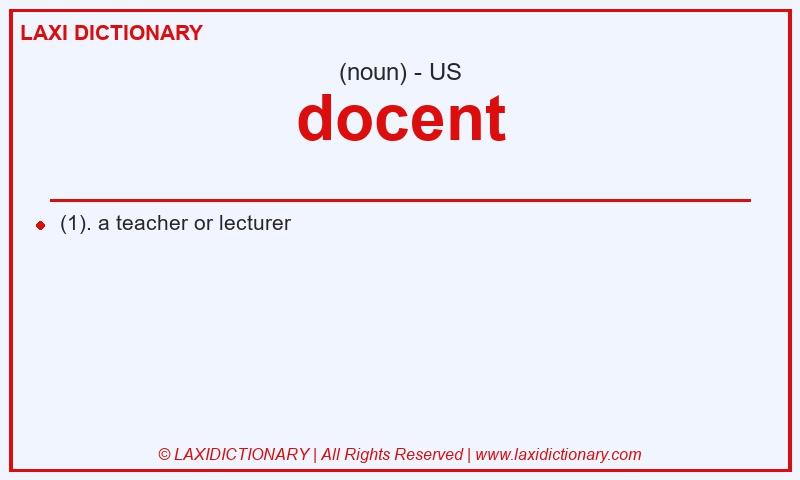 Definition docent in American English