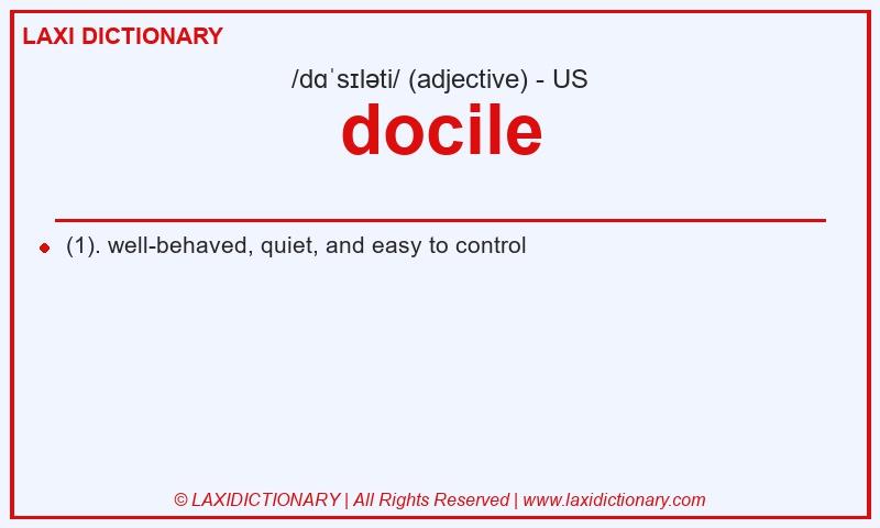 Definition docile in American English