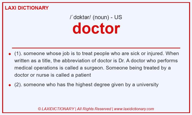Definition doctor in American English
