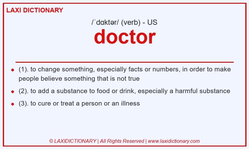 Definition doctor in American English