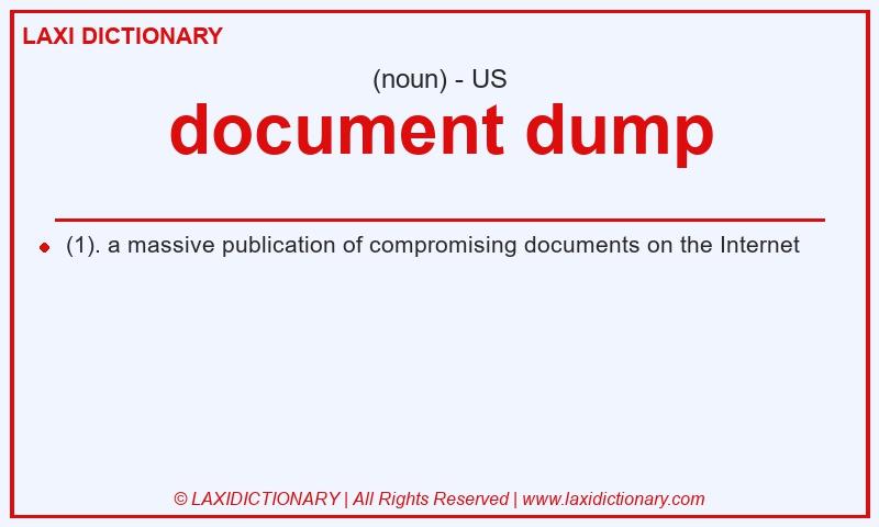 Definition document dump in American English