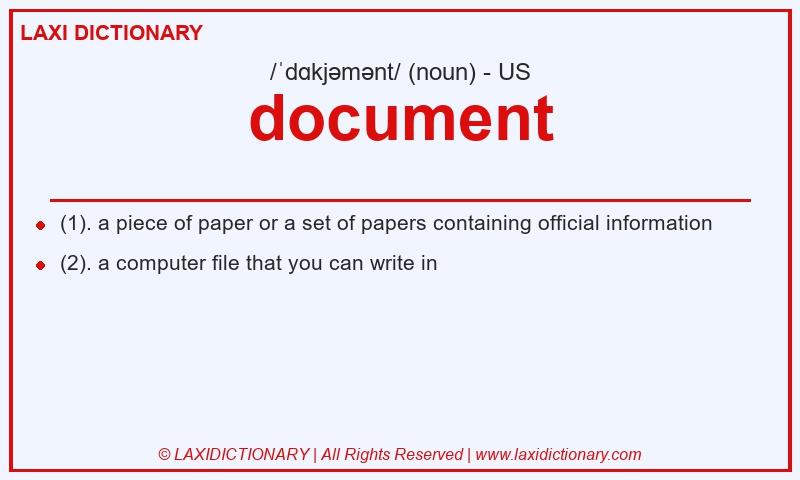 Definition document in American English