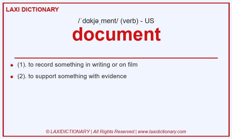 Definition document in American English