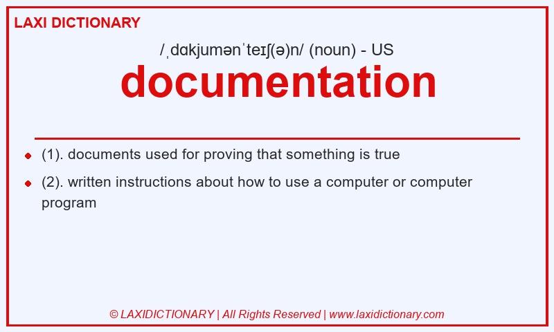 Definition documentation in American English