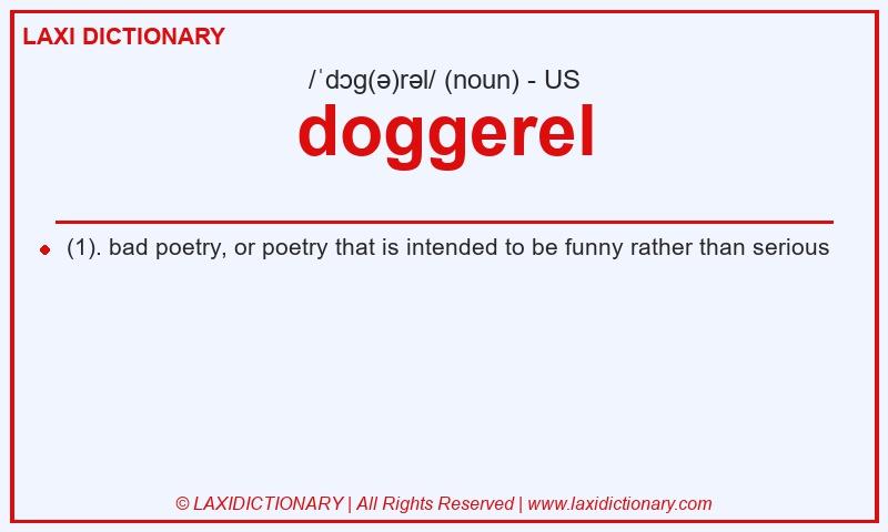 Definition doggerel in American English