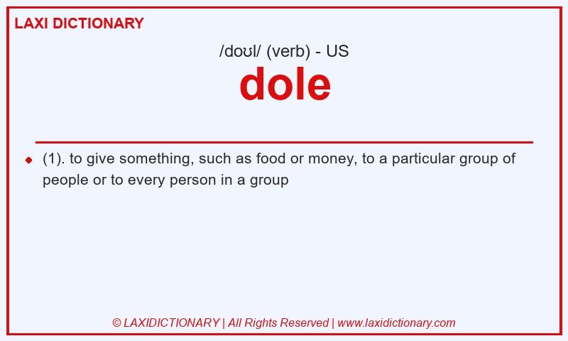 Definition dole in American English