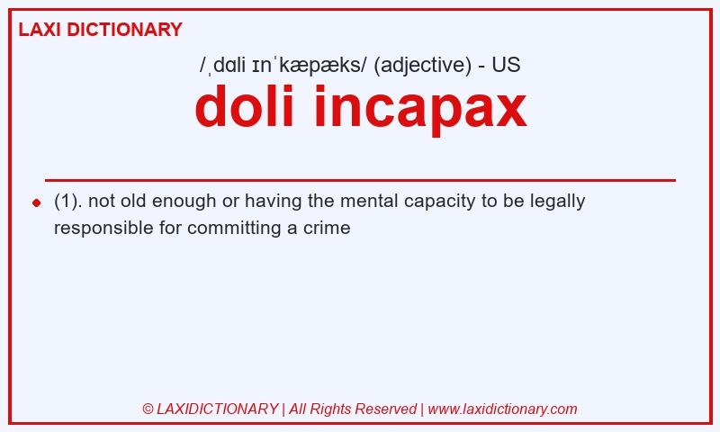 Definition doli incapax in American English