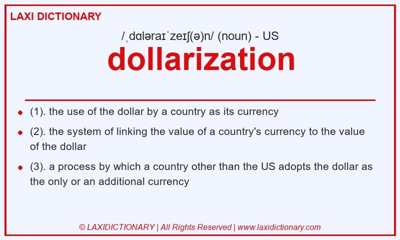 Definition dollarization in American English