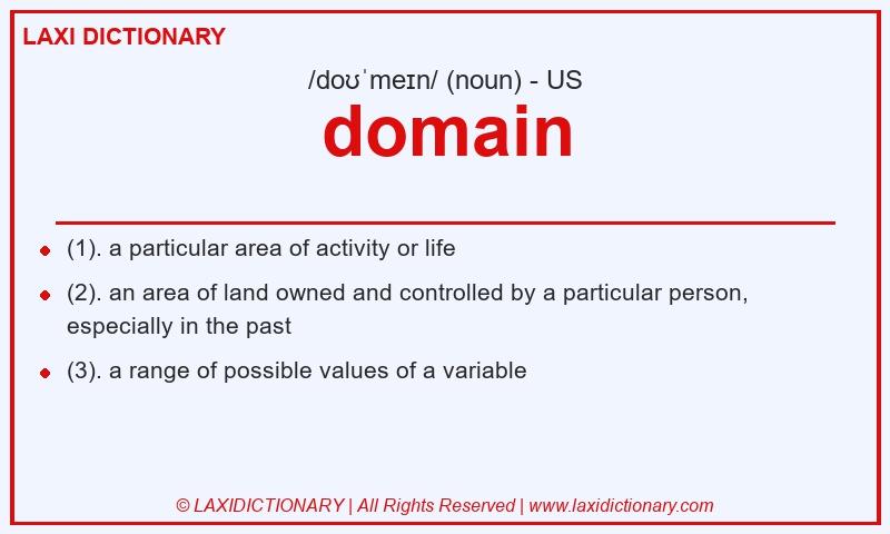 Definition domain in American English