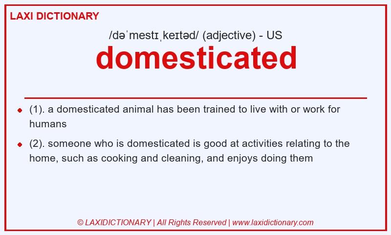Definition domesticated in American English