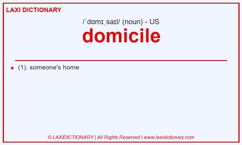 Definition domicile in American English