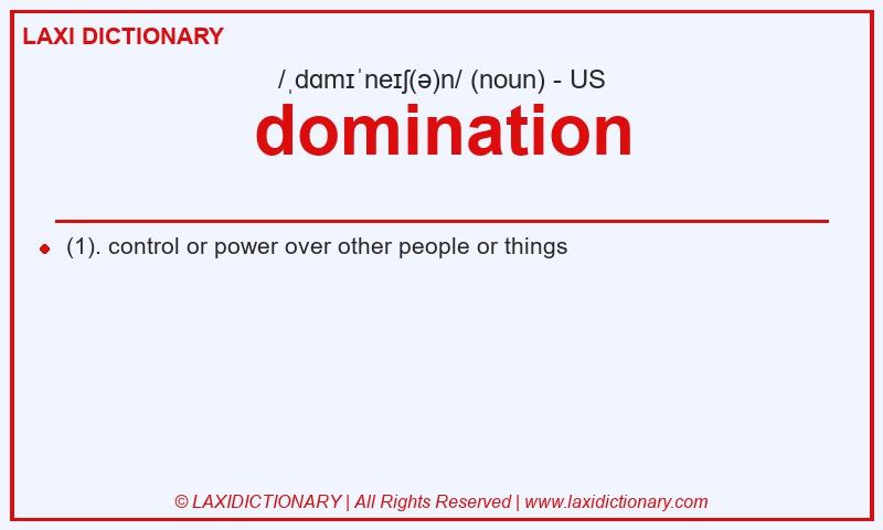 Definition domination in American English