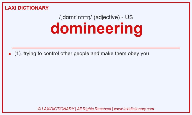 Definition domineering in American English