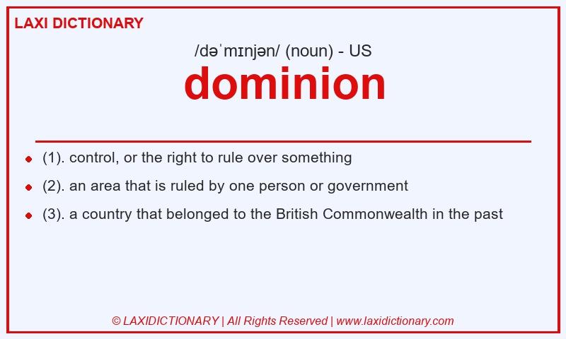Definition dominion in American English