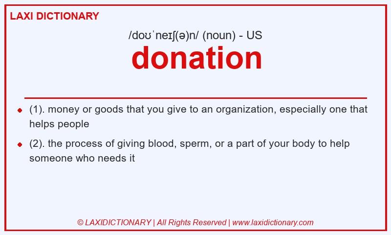 Definition donation in American English