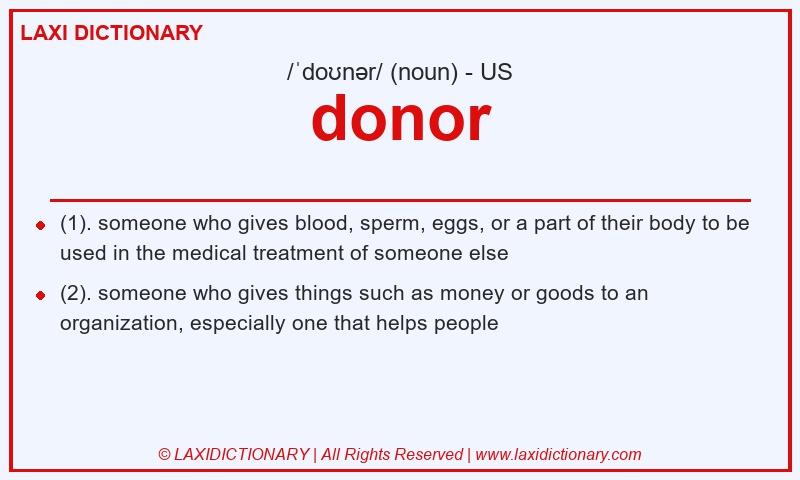 Definition donor in American English