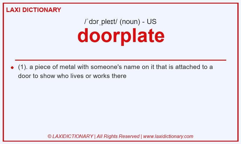 Definition doorplate in American English