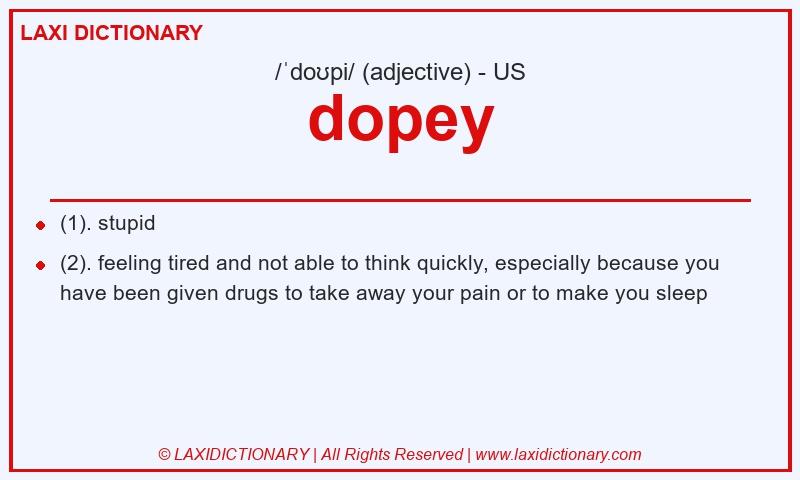 Definition dopey in American English