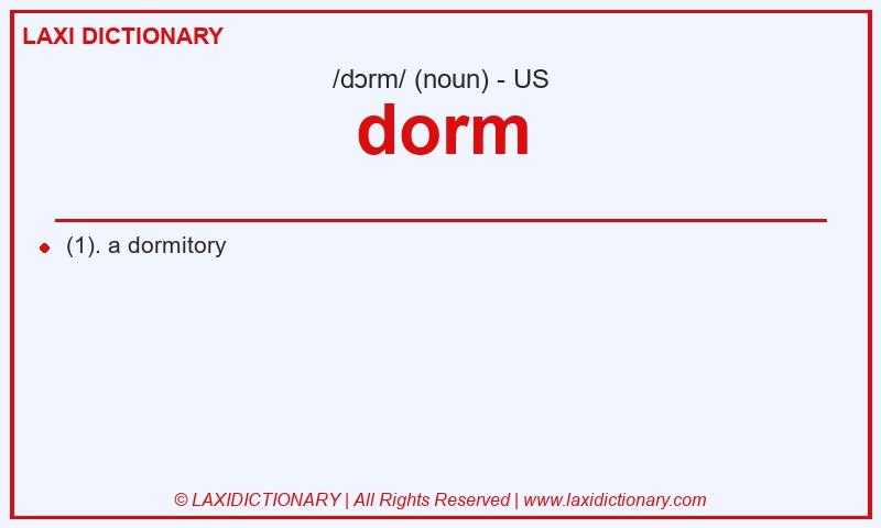 Definition dorm in American English