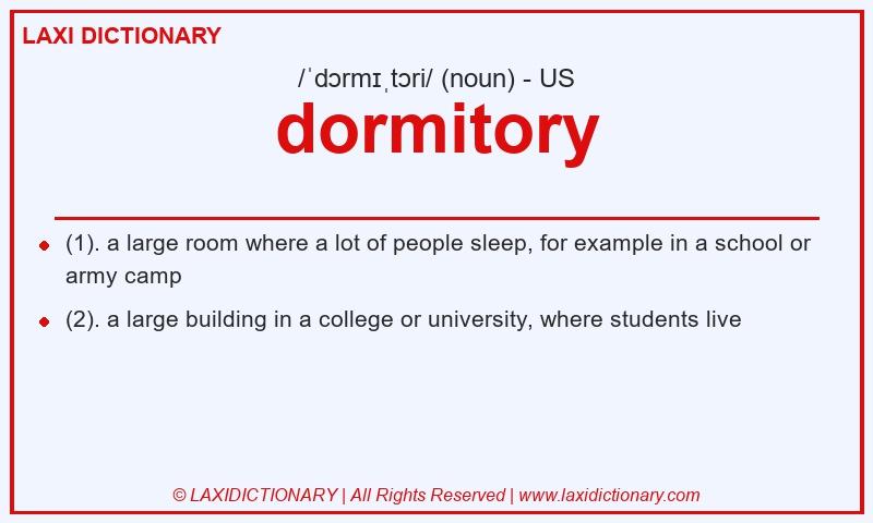 Definition dormitory in American English