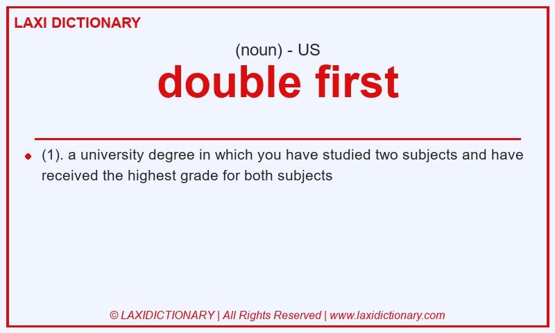 Definition double first in American English