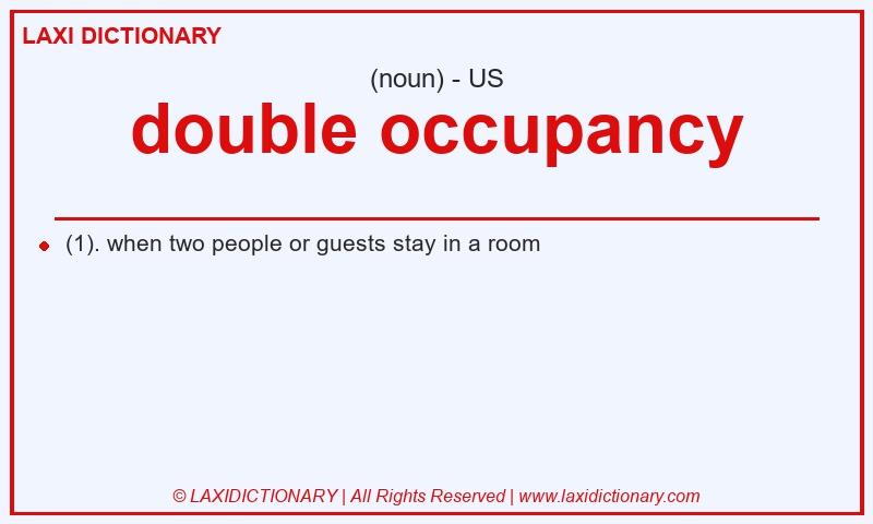 Definition double occupancy in American English