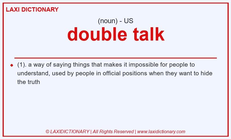 Definition double talk in American English