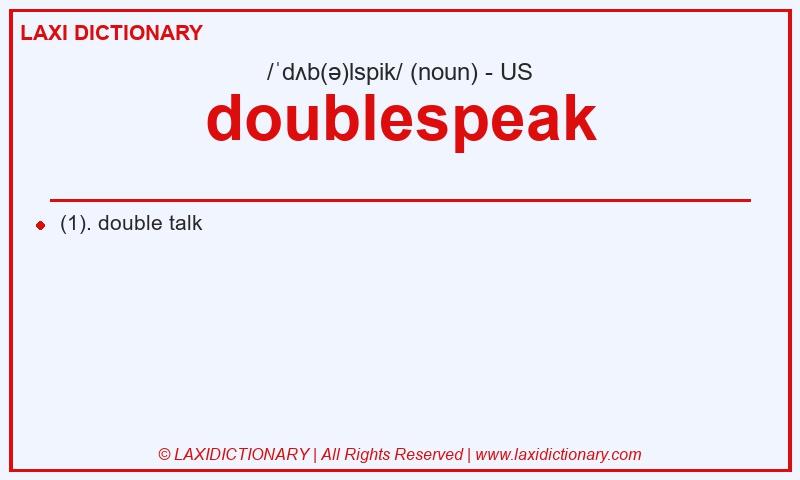 Definition doublespeak in American English