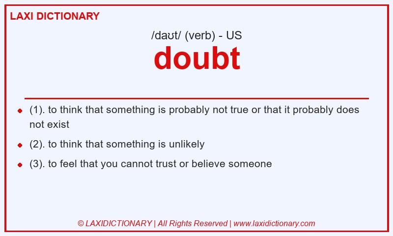 Definition doubt in American English