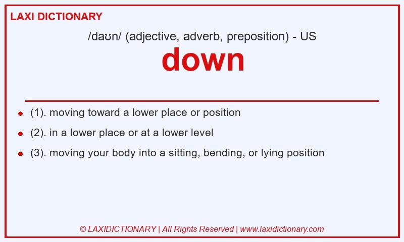 Definition down in American English