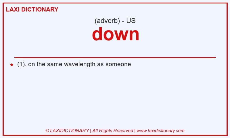 Definition down in American English