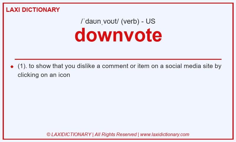 Definition downvote in American English
