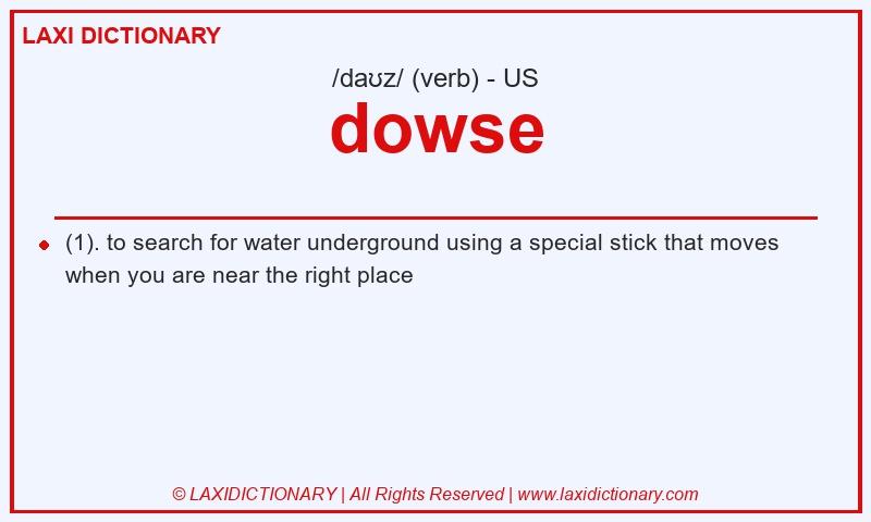 Definition dowse in American English