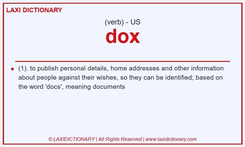 Definition dox in American English