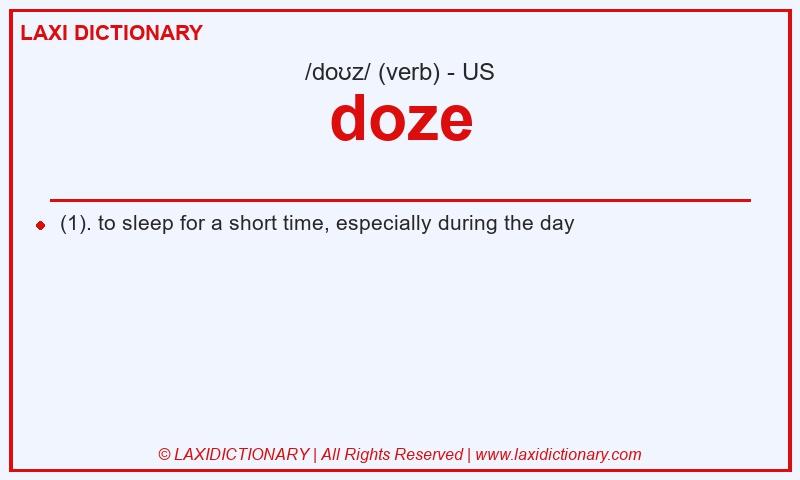 Definition doze in American English