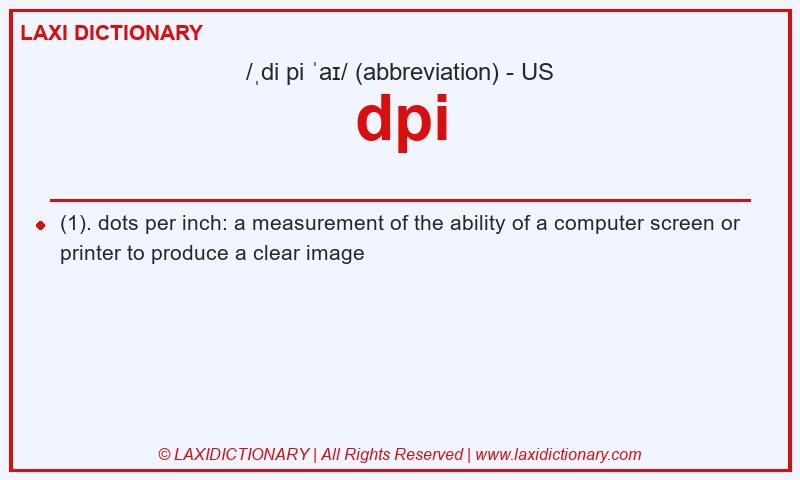 Definition dpi in American English