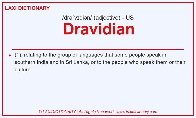 Definition Dravidian in American English