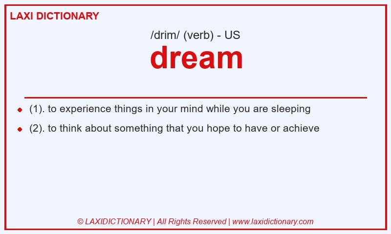 Definition dream in American English
