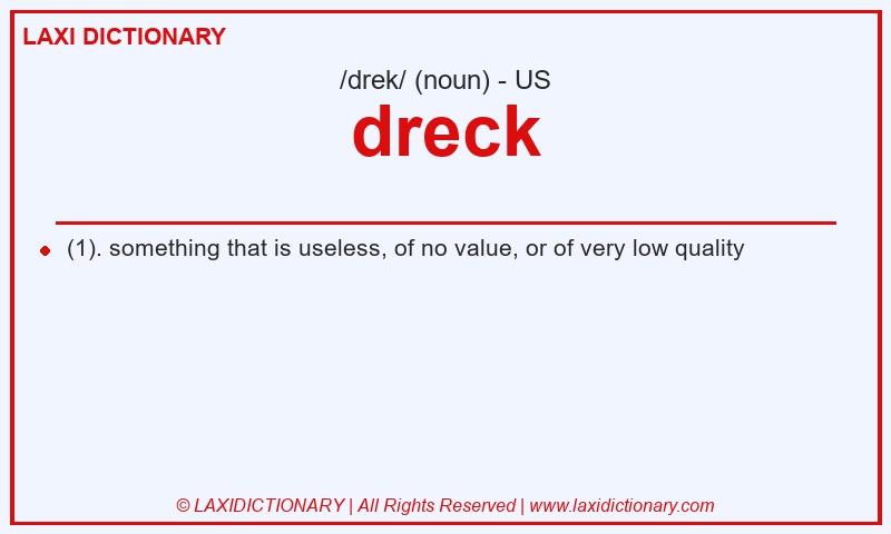 Definition dreck in American English
