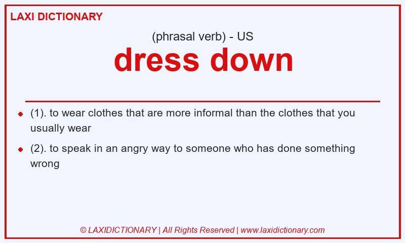 Definition dress down in American English
