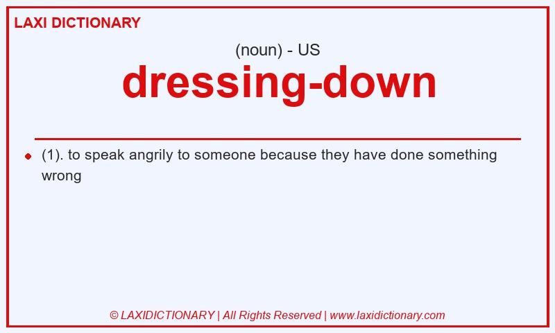 Definition dressing-down in American English
