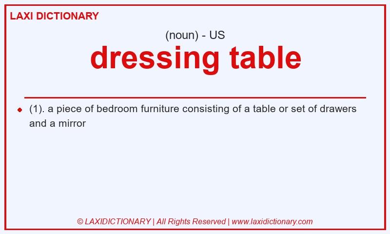 Definition dressing table in American English
