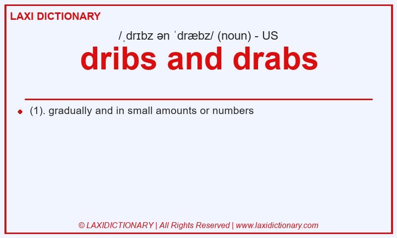 Definition dribs and drabs in American English