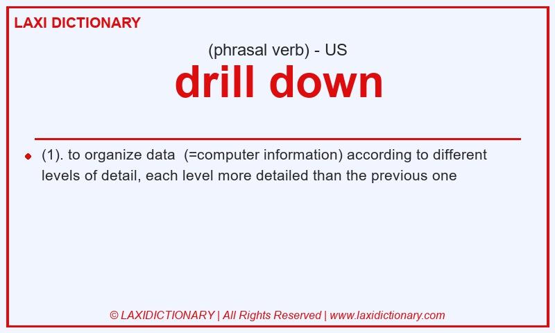 Definition drill down in American English