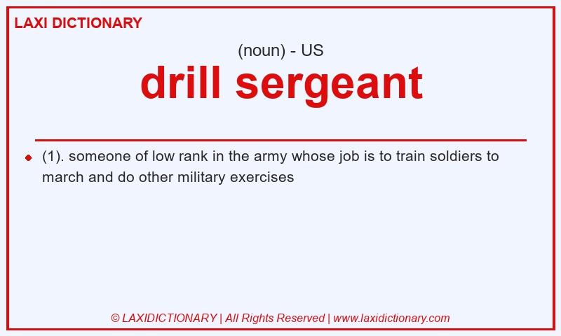 Definition drill sergeant in American English